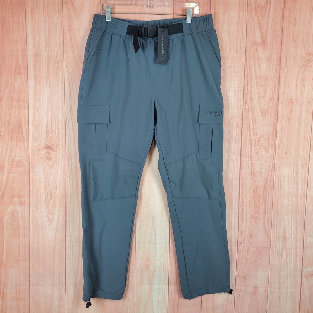 Supply & Demand Cargo Oxy Joggers Pants Mens XL Gray Stretch Straight Leg Hiking